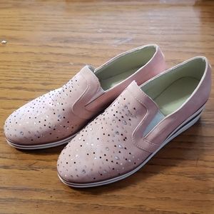Pink Blinged Out Slip On Shoes